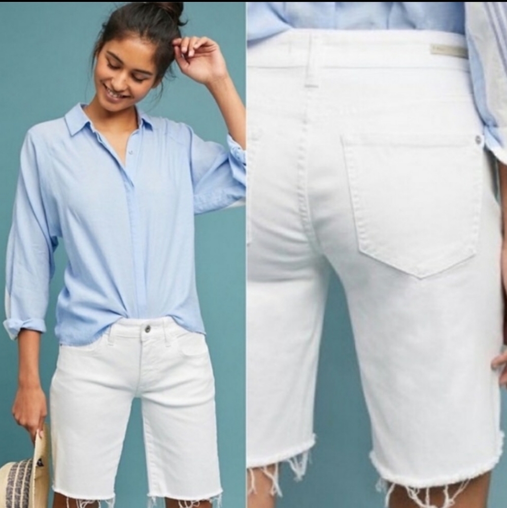 Pilcro High Rise Slim Bermuda Denim Jean Shorts